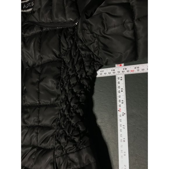 Apt 9 Womens Coat Black Quilted Puffer Turtle Neck Collared Sz Small Hip Thigh - Picture 13 of 16